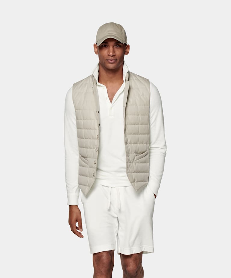 SUITSUPPLY Pure Cotton by Olmetex, Italy Sand Down Vest