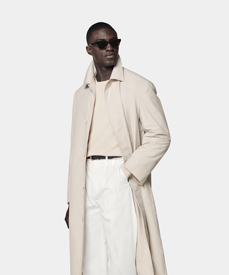SUITSUPPLY Tessuto tecnico impermeabile - Lanificio Ermenegildo Zegna, Italia Soprabito sabbia