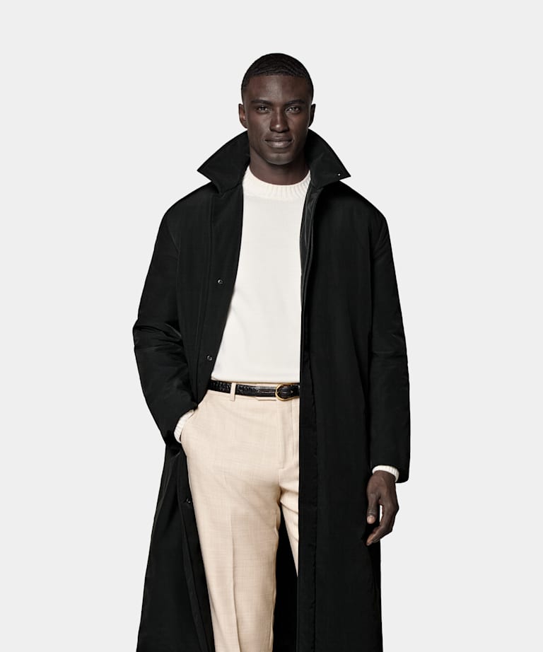 SUITSUPPLY Tissu technique - Olmetex, Italie Manteau long rembourré noir