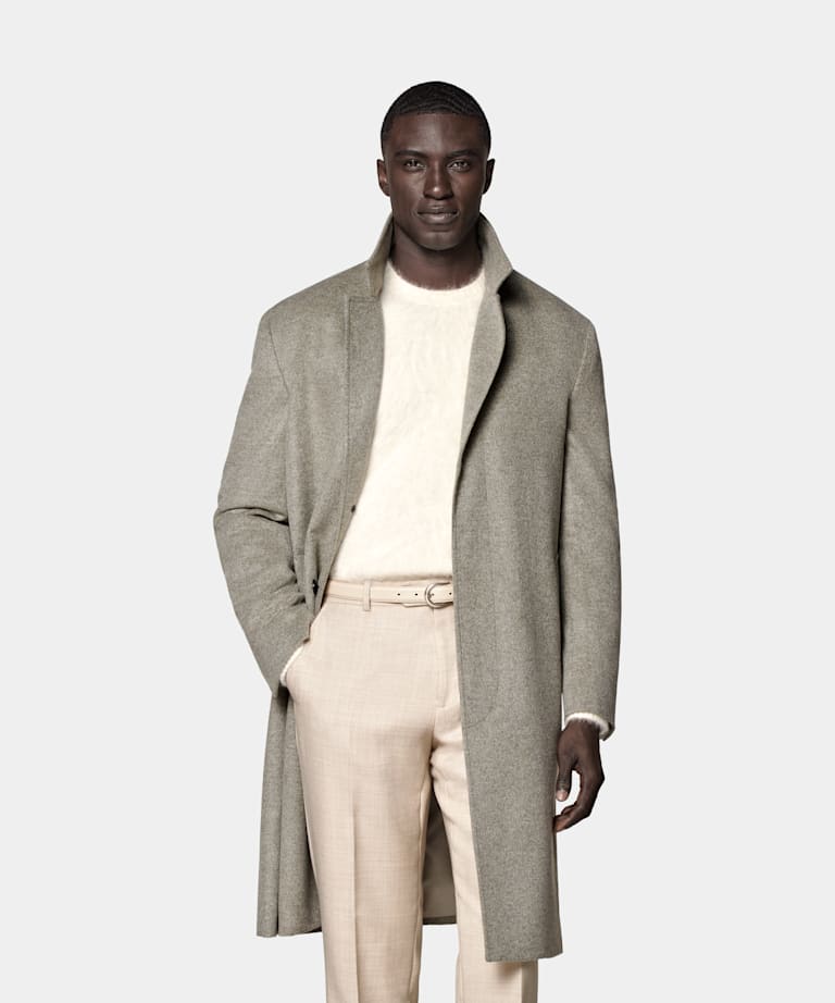 SUITSUPPLY Pure Wool Light Green Overcoat
