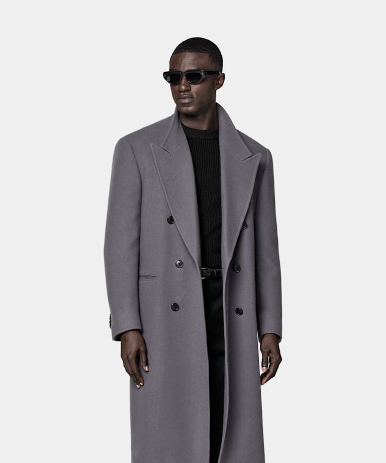SUITSUPPLY Wool Cashmere by E.Thomas, Italy Mid Grey Overcoat