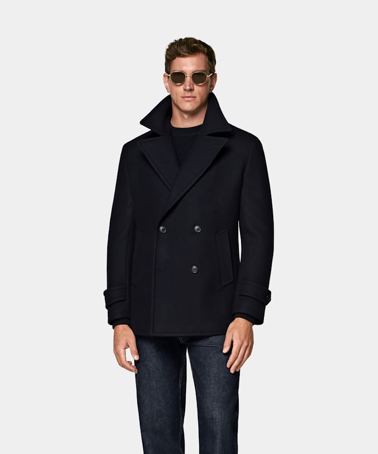 SUITSUPPLY Pure Wool Navy Peacoat