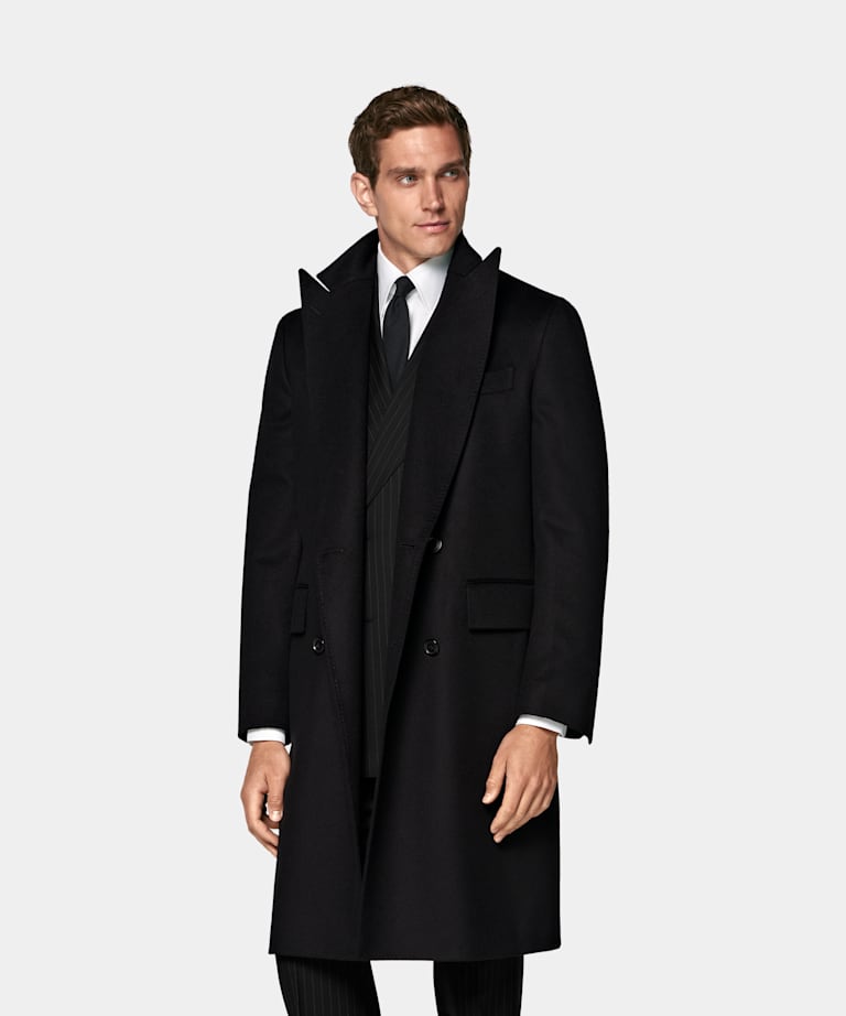 Black Overcoat in Pure Wool | SUITSUPPLY