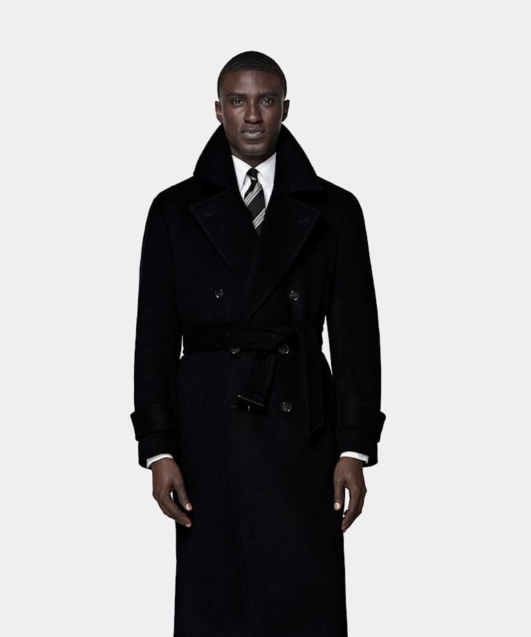 Black Overcoat in Pure Wool | SUITSUPPLY US