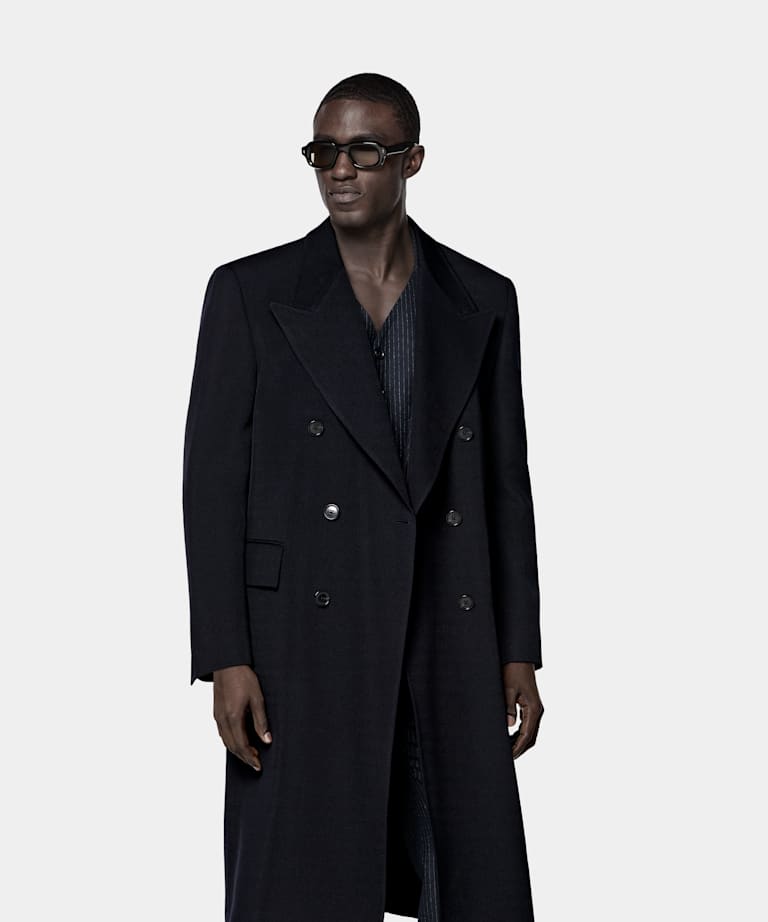 SUITSUPPLY Pure Wool by Angelico, Italy Navy Overcoat
