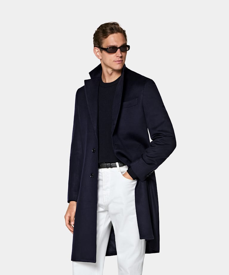 SUITSUPPLY Pur cachemire - Colombo, Italie Manteau bleu marine
