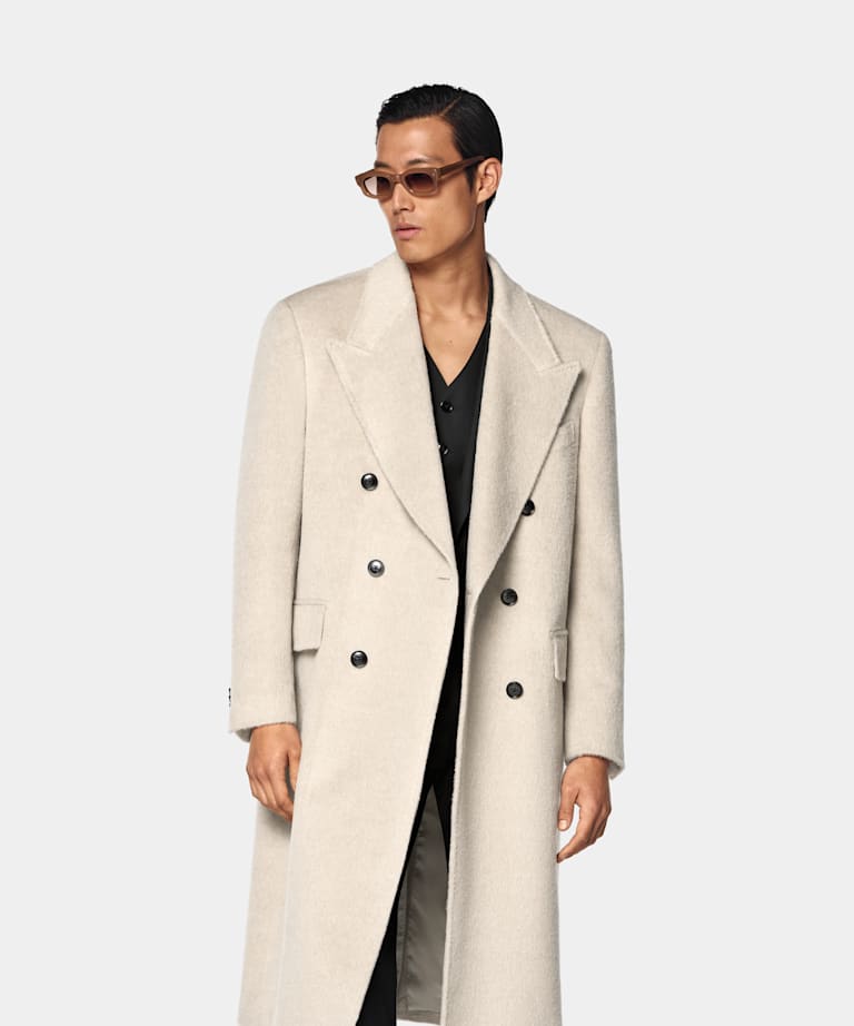 SUITSUPPLY Llama Wool van Piacenza, Itali&euml; Light Taupe Overcoat