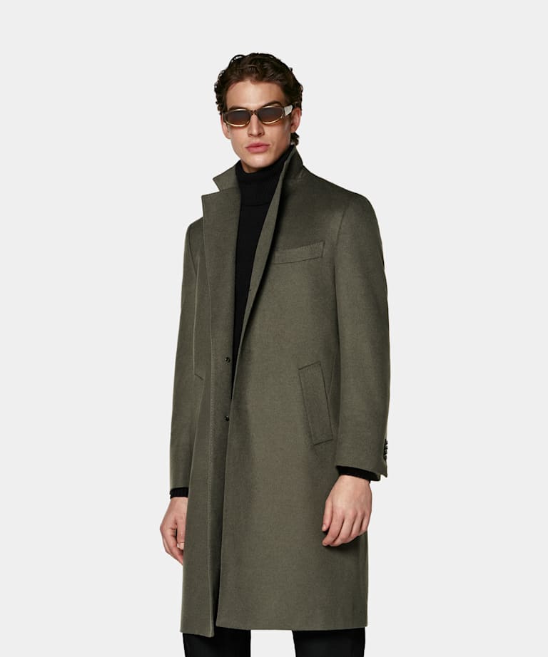 SUITSUPPLY Pure Wool Mid Green Overcoat