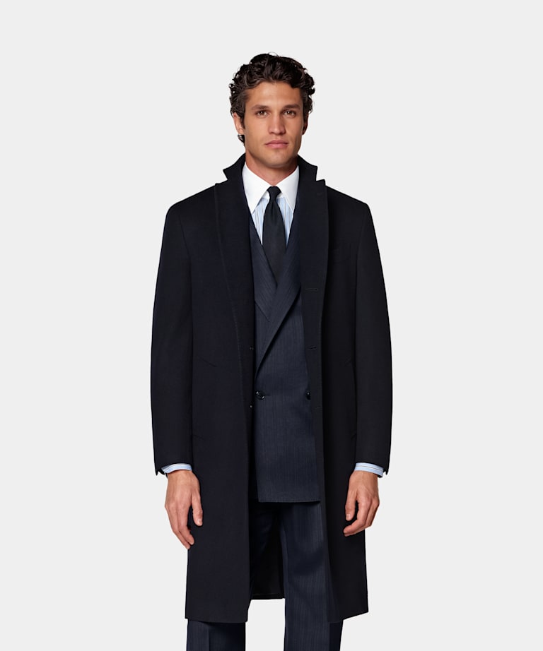 SUITSUPPLY Pure Wool Navy Overcoat