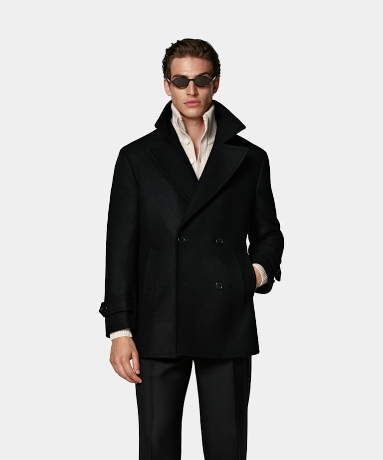 SUITSUPPLY Pure Wool Black Peacoat