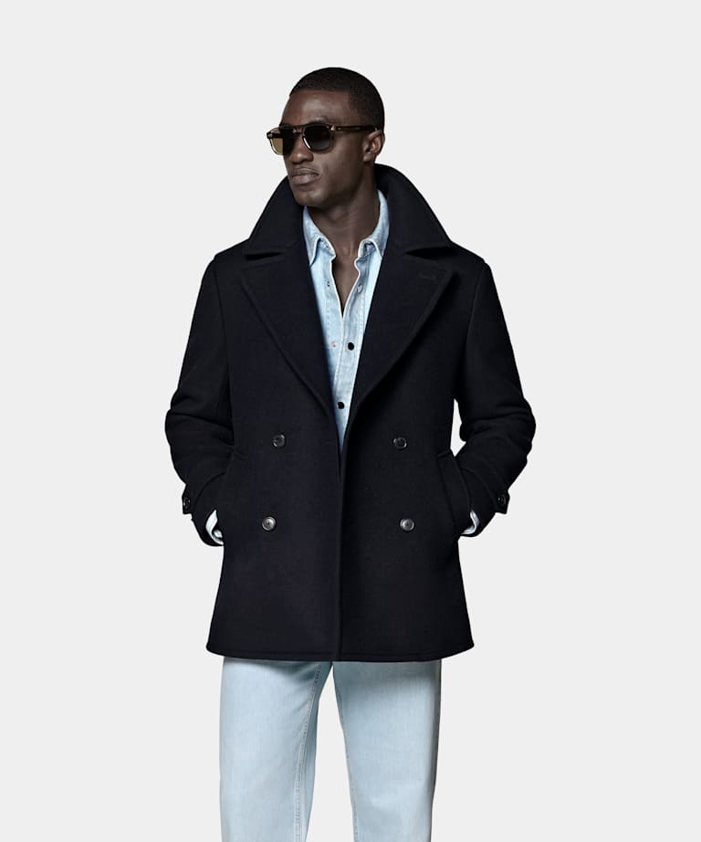 SUITSUPPLY Pure Wool Navy Peacoat
