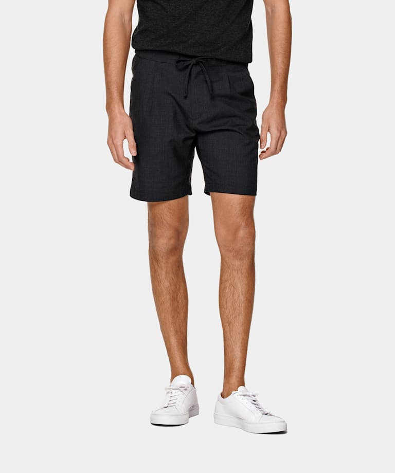 Dark Grey Slim Leg Shorts