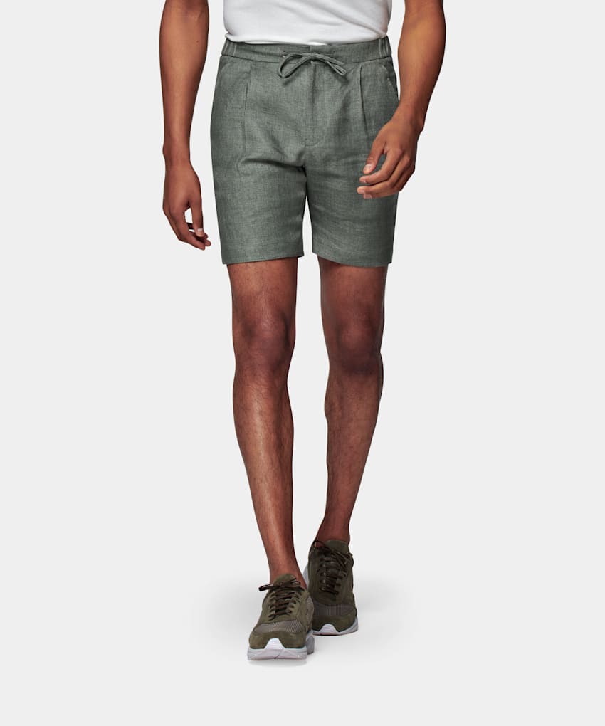 Mid Green Drawstring Ames Shorts | Pure 