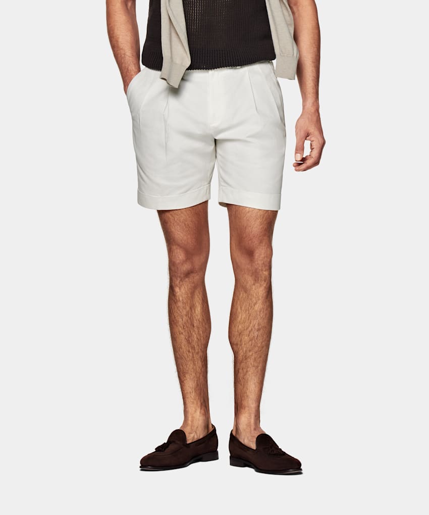 SUITSUPPLY Pure Cotton by E.Thomas, Italy Off-White Bosa Shorts