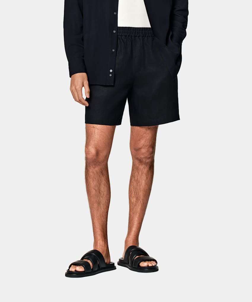 SUITSUPPLY Puro lino - Leomaster, Italia Pantaloncini navy straight leg
