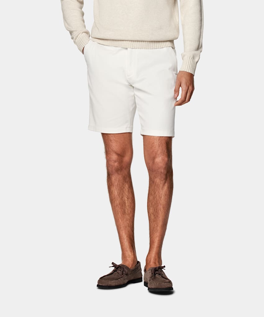 SUITSUPPLY Cotone stretch - Cervotessile, Italia Pantaloncini chino color panna slim leg