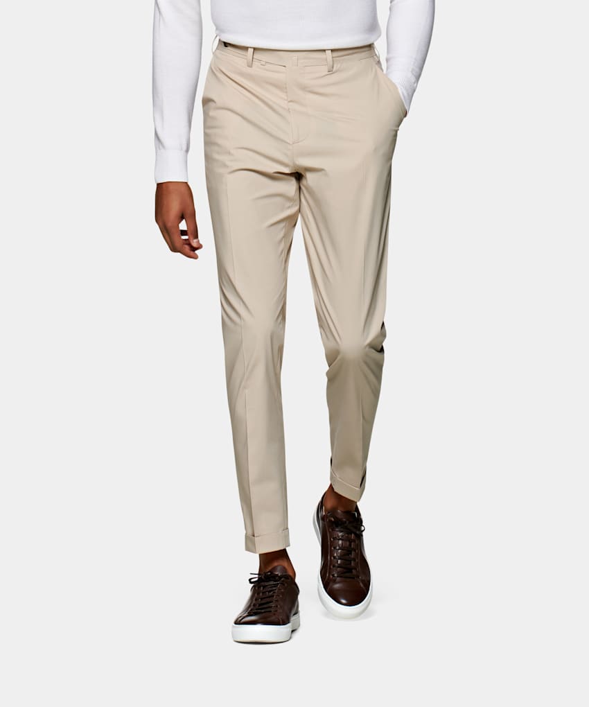 Light Brown Blake Trousers | Stretch Cotton | Suitsupply Online Store