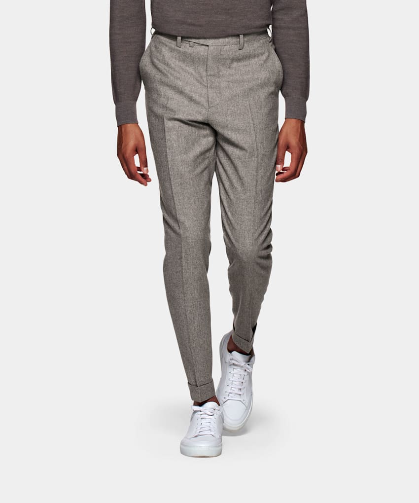 Light Brown Blake Trousers | Circular Wool Flannel | Suitsupply Online ...