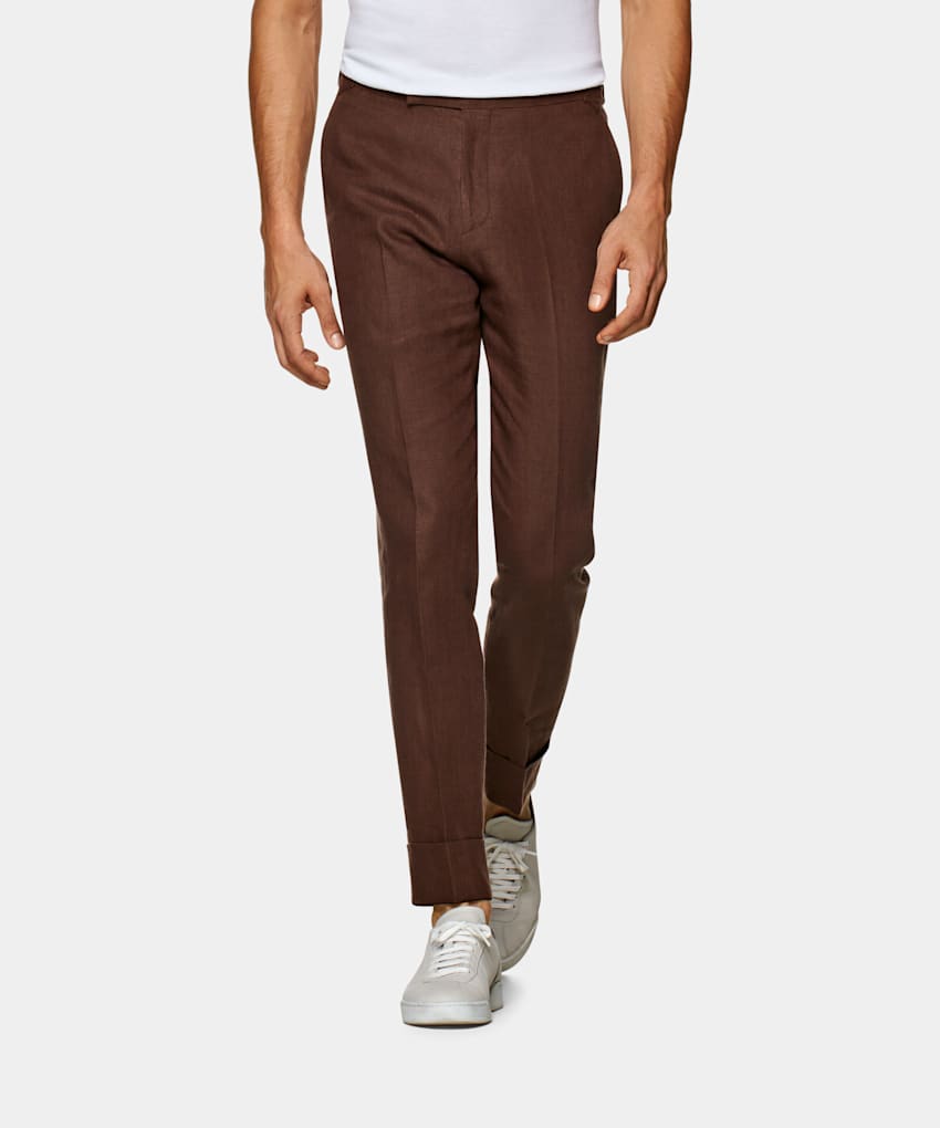 Dark Brown Soho Trousers | Pure Linen 