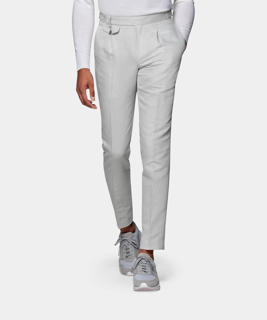 Pantalones Brentwood gris claro plisados