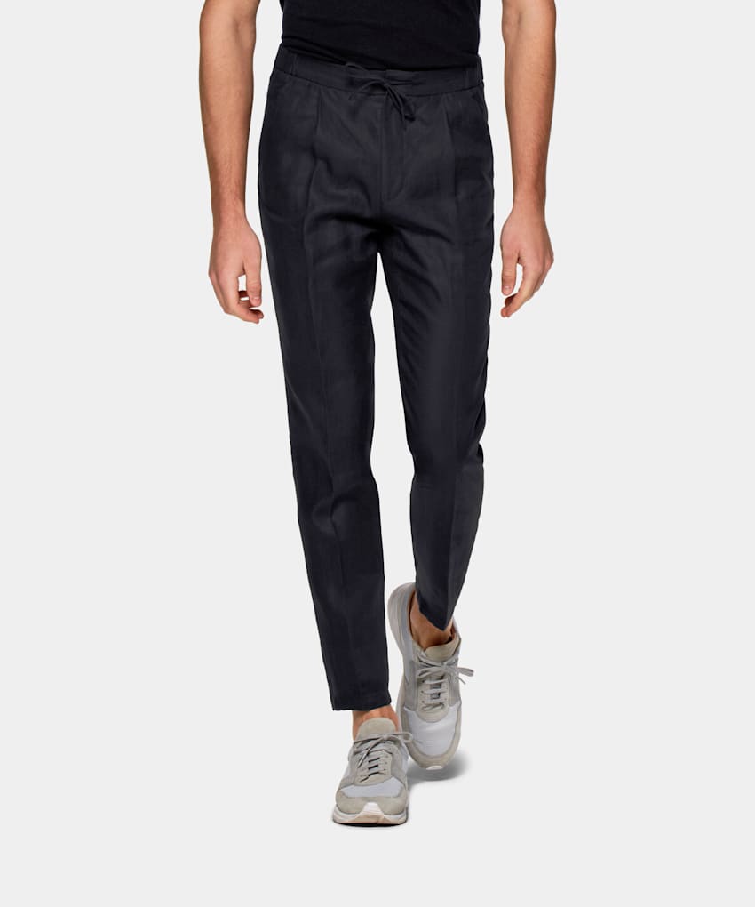 Navy Drawstring Ames Trousers