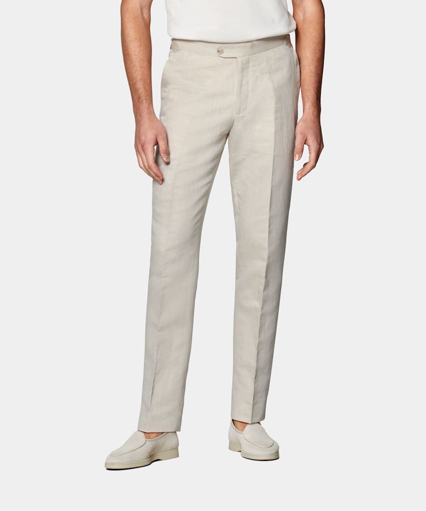 SUITSUPPLY Lino y algodón de Di Sondrio, Italia Pantalones Brescia marrón claro