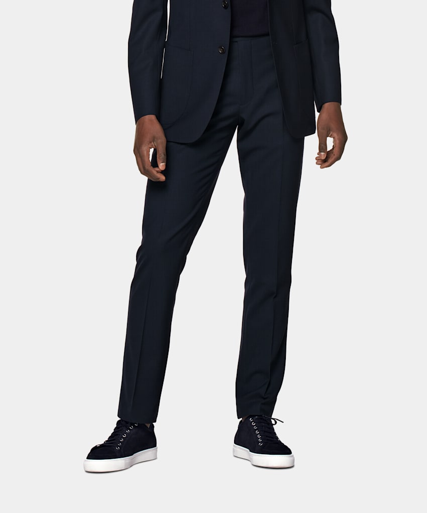 SUITSUPPLY Pura lana Traveller de Vitale Barberis Canonico, Italia Pantalones Soho azul marino