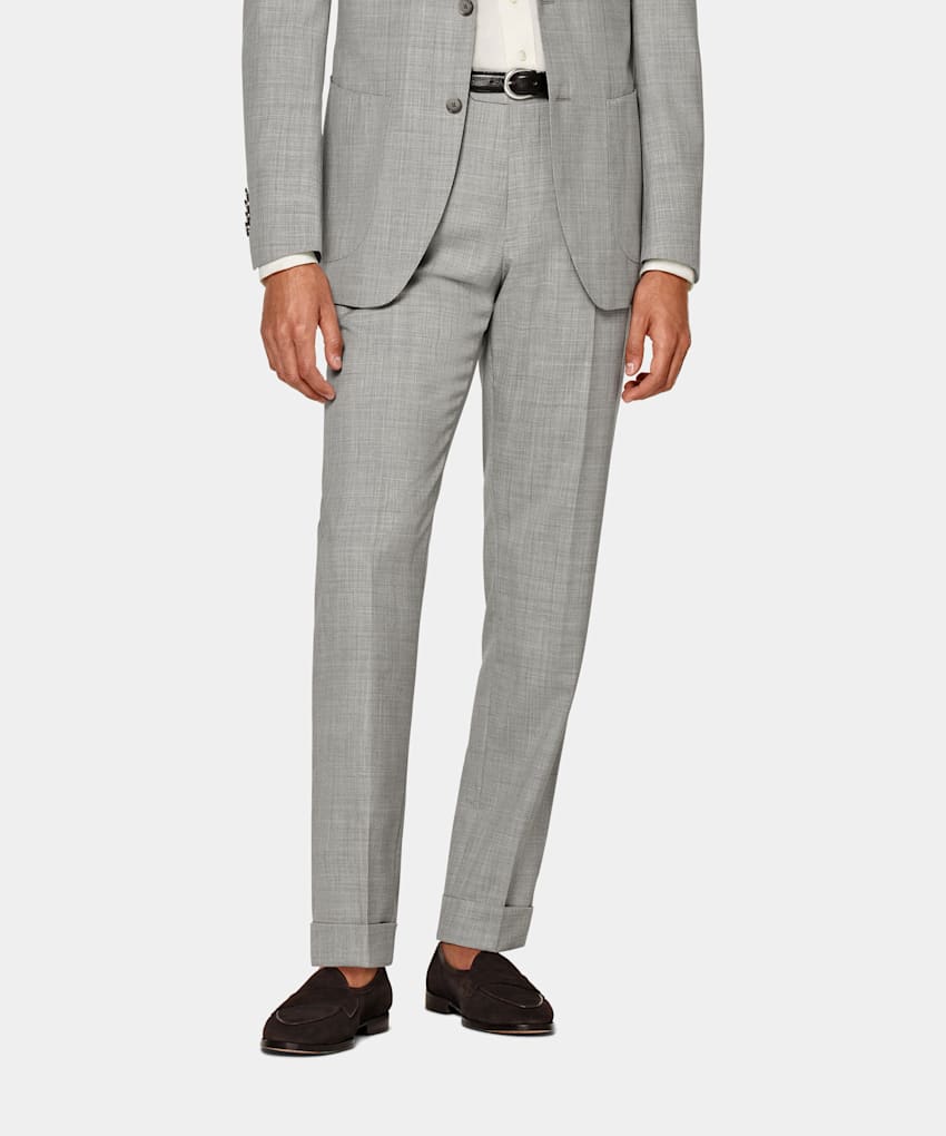 SUITSUPPLY Pure S120's Tropical Wool by Vitale Barberis Canonico, Italy Light Grey Soho Trousers