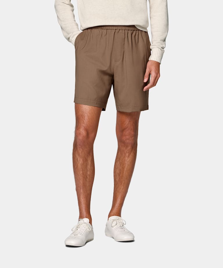 SUITSUPPLY Pure Wool - Togna, Italie Mid Brown Straight Leg Shorts