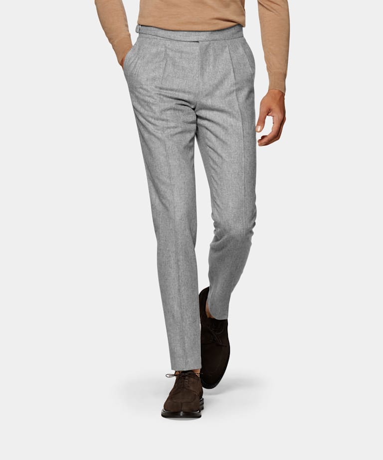 Light Grey Soho Trousers | Circular Wool Flannel | Suitsupply Online Store