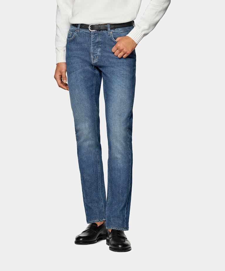 Mid Blue 5 Pocket Jules Jeans