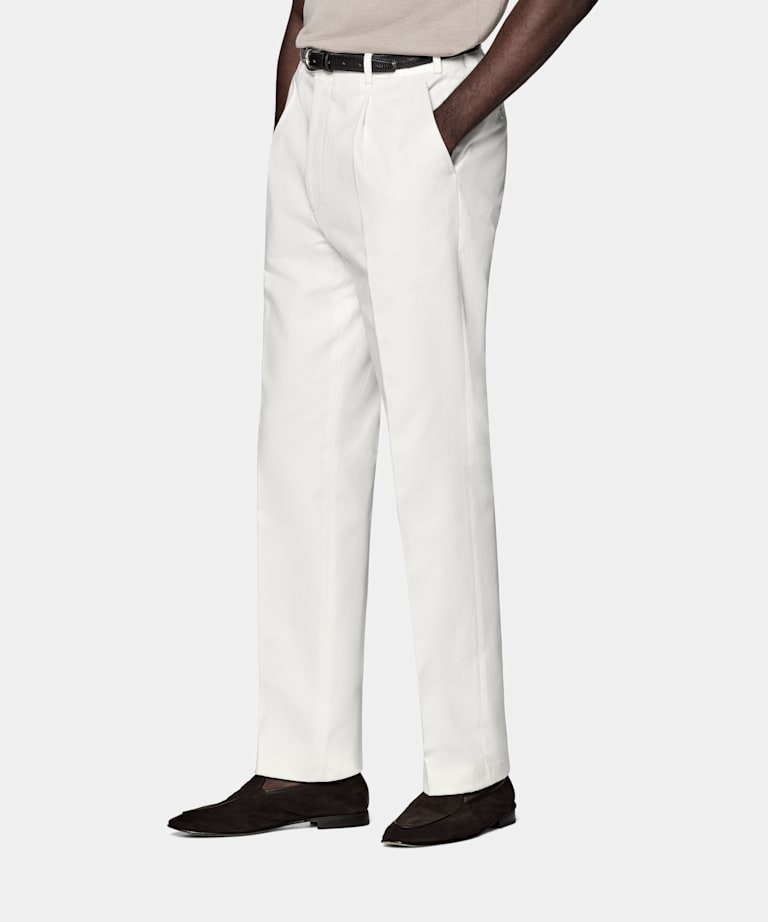 SUITSUPPLY Puro algodón de Di Sondrio, Italia Pantalones Firenze color crudo