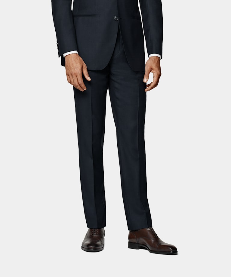 SUITSUPPLY Pure S130's Wool by Reda, Italy Navy Bird's Eye Brescia Suit Trousers