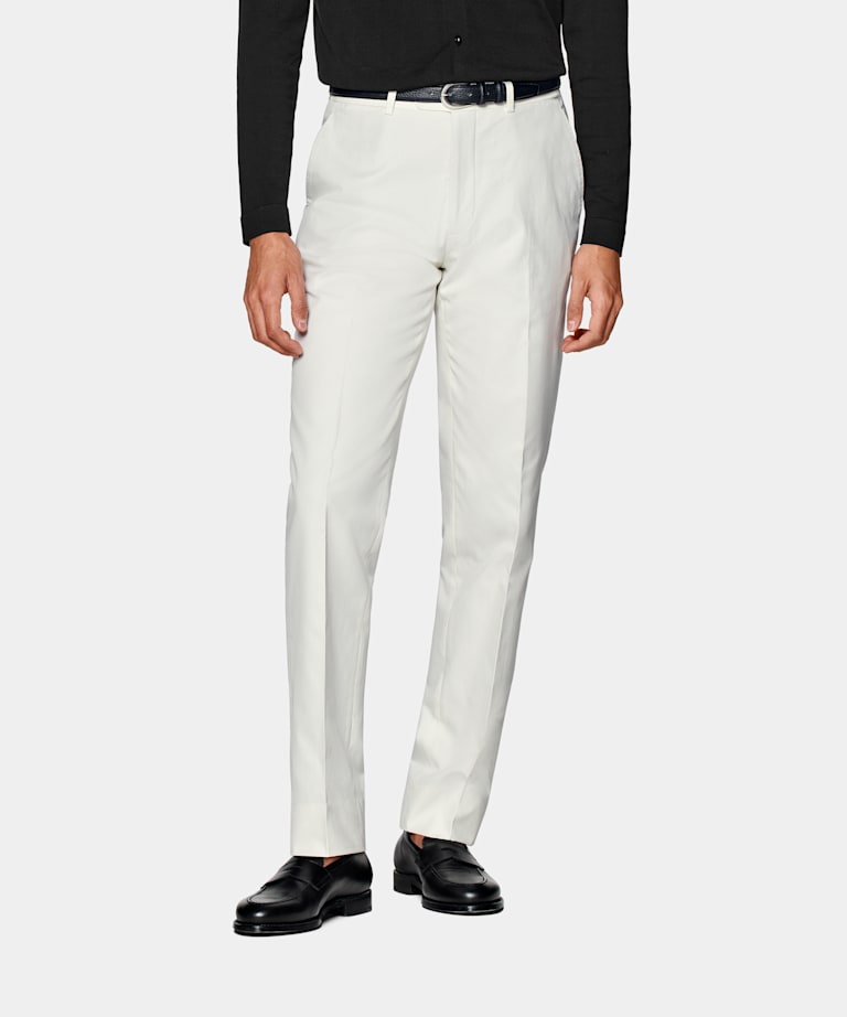 SUITSUPPLY Puro algodón de E.Thomas, Italia Pantalones Milano color crudo