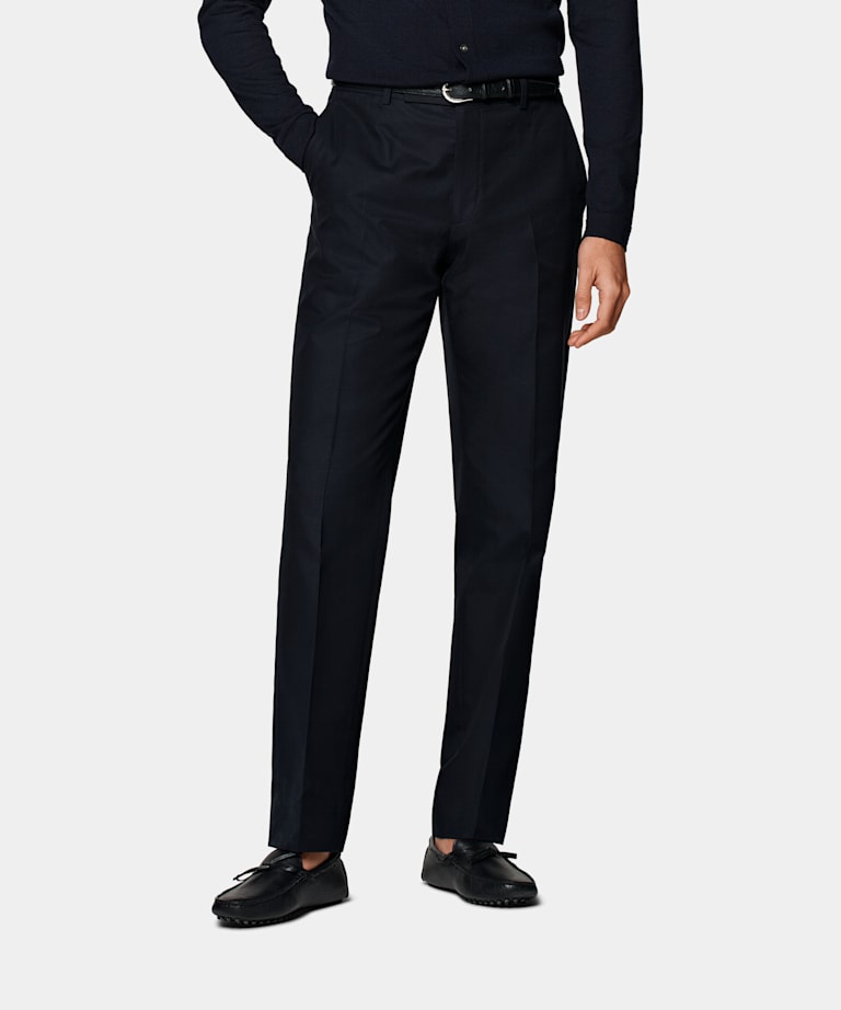 SUITSUPPLY Pure Cotton by E.Thomas, Italy Navy Milano Trousers