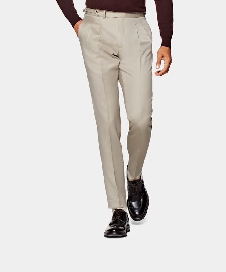 Light Brown Pleated Braddon Trousers