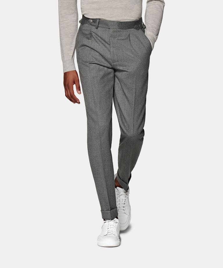 Vigo 灰色褶裥长裤