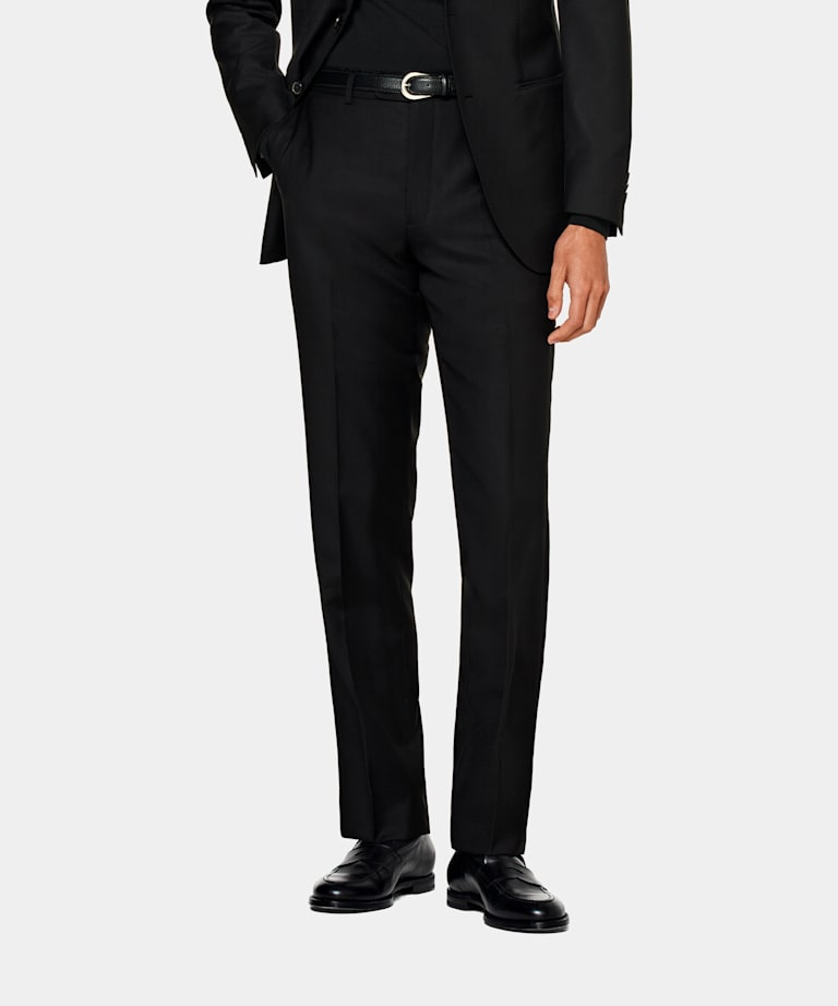 SUITSUPPLY Pure S110's Wool by Vitale Barberis Canonico, Italy  Black Brescia Suit Pants