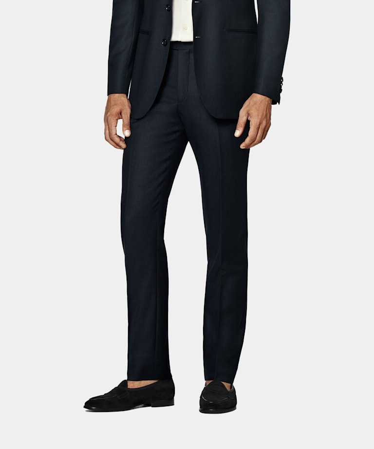 SUITSUPPLY Pure Wool by Reda, Italy Navy Bird's Eye Soho Suit Trousers