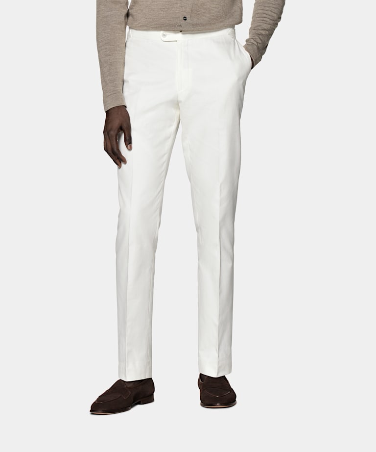SUITSUPPLY Pur coton - E.Thomas, Italie Pantalon Brescia blanc cassé