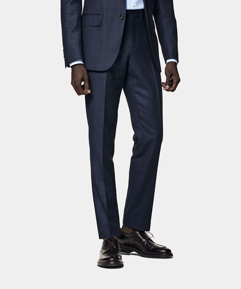 SUITSUPPLY Pure S130's Wool by Vitale Barberis Canonico, Italy Navy Bird's Eye Brescia Suit Pants