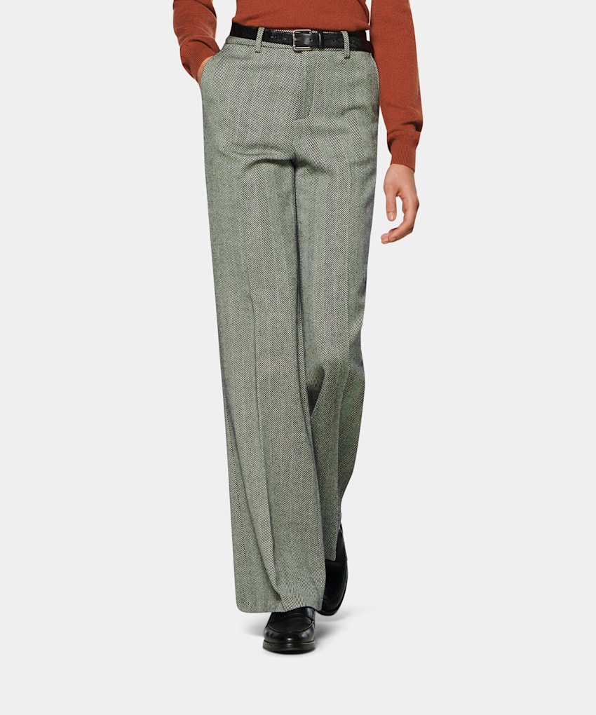 Grey herringbone trousers clearance