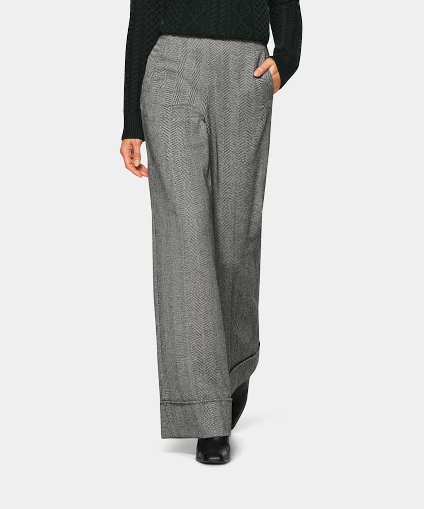 grey herringbone trousers mens