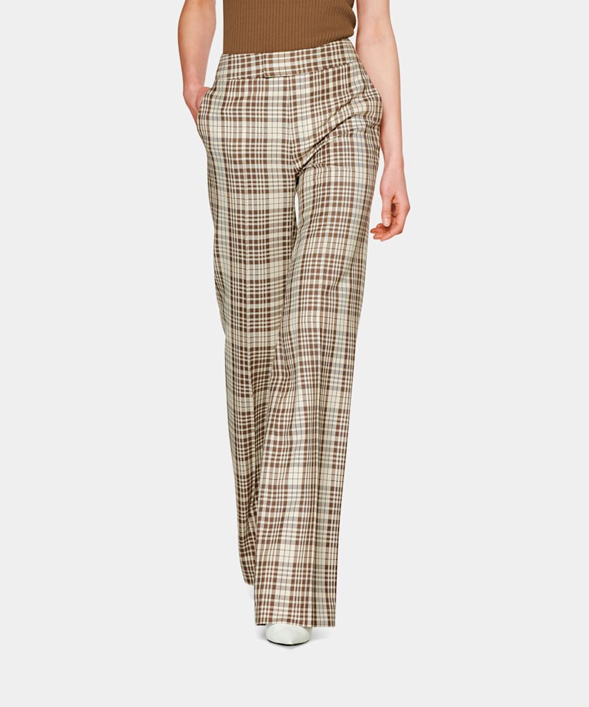Off white plaid pants Clearance