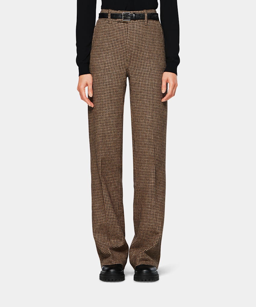 Lane Chocolate Houndstooth Trousers