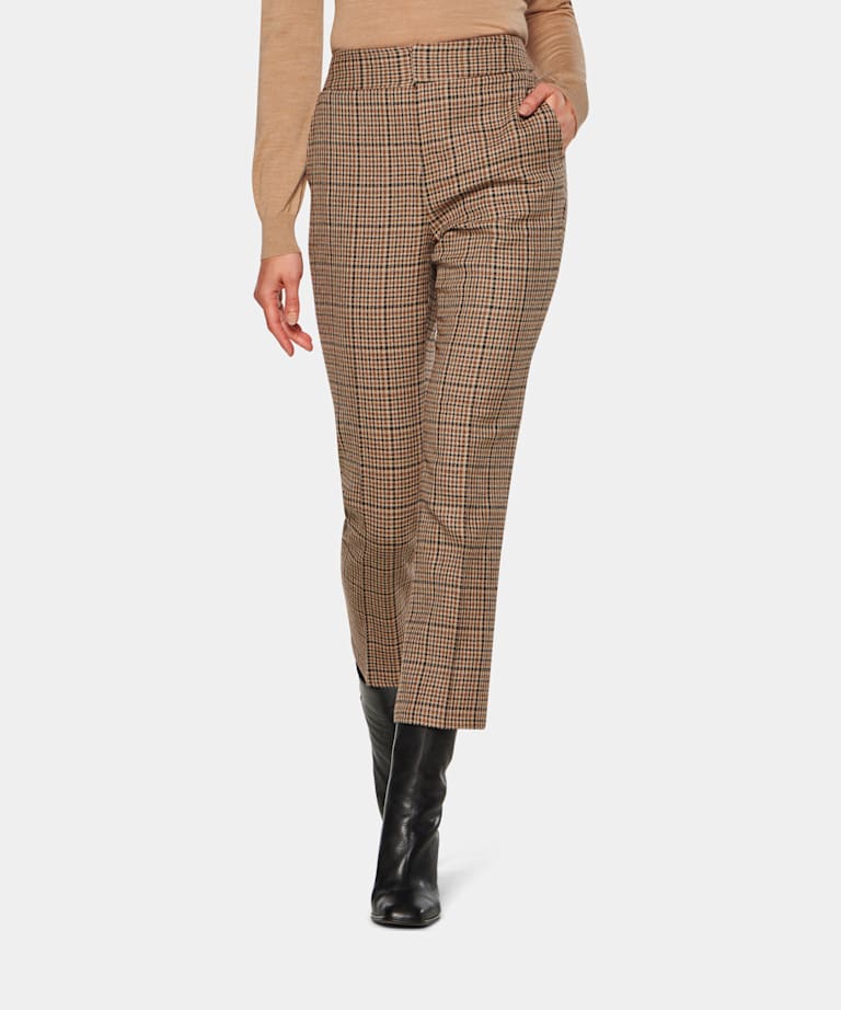 Brown plaid trousers Outlet