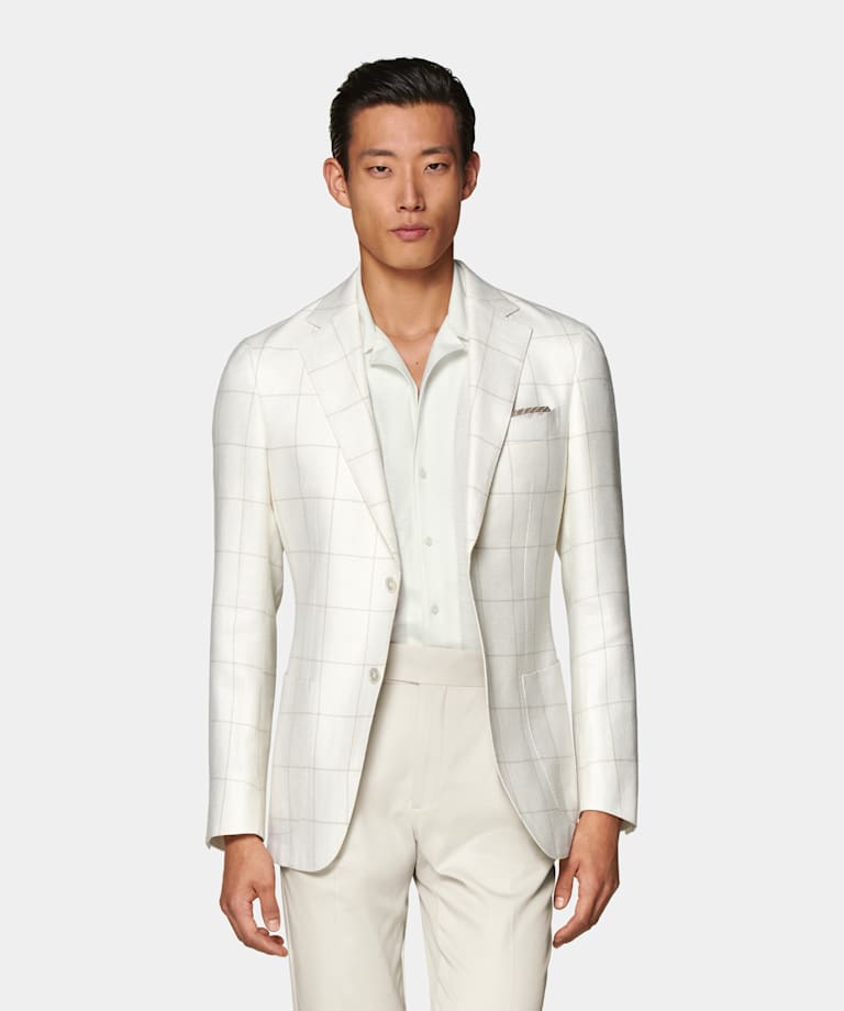 Off-White Checked Tailored Fit Havana Blazer