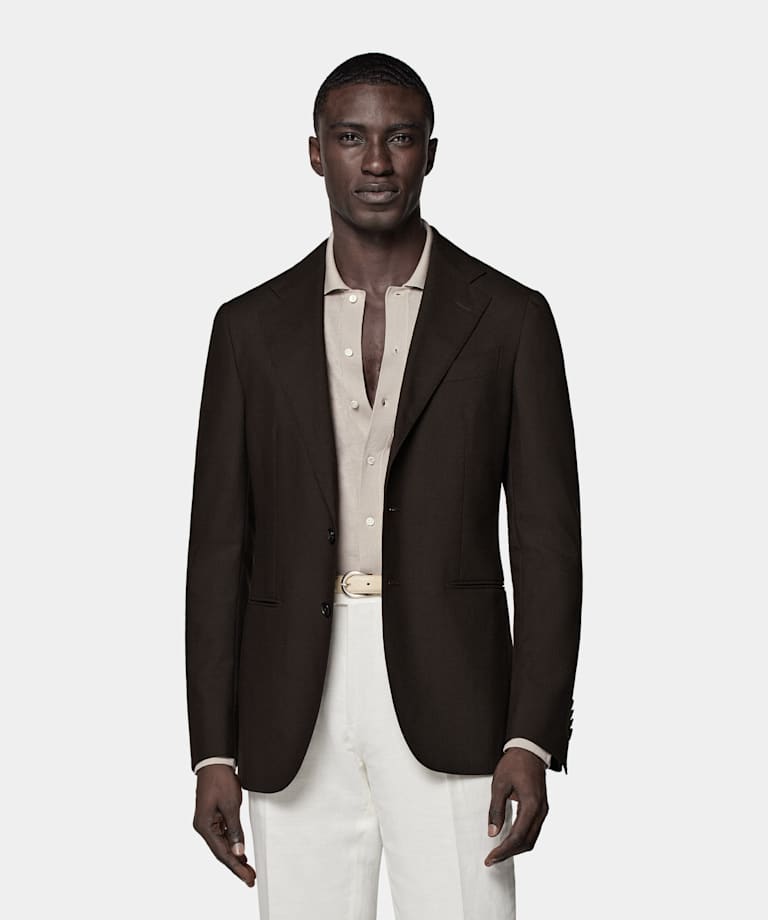 Dark Brown Tailored Fit Havana Blazer