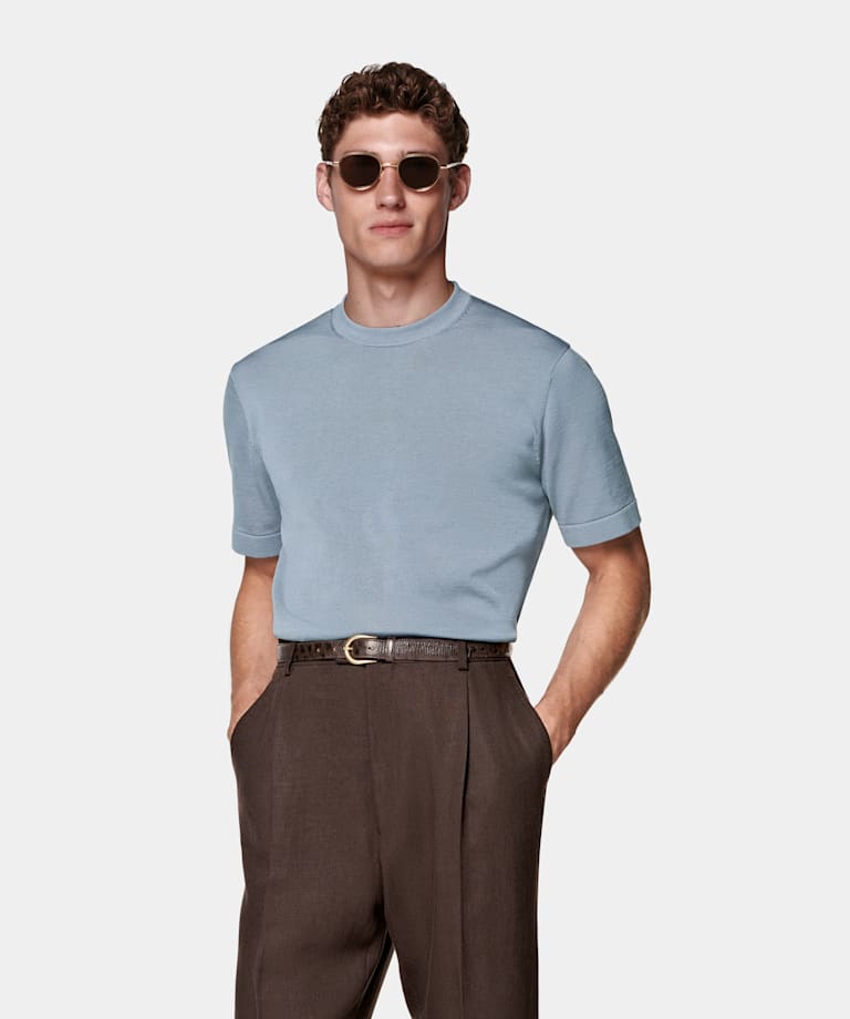 Light Blue Short Sleeve Crewneck