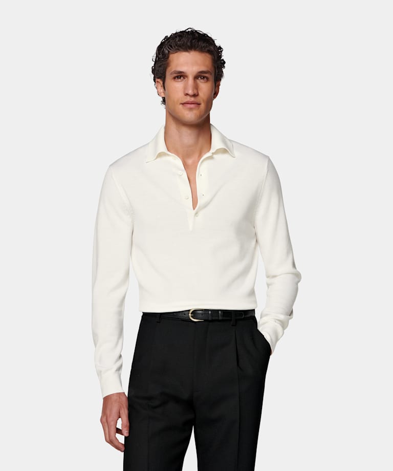 Off-White Long Sleeve Polo